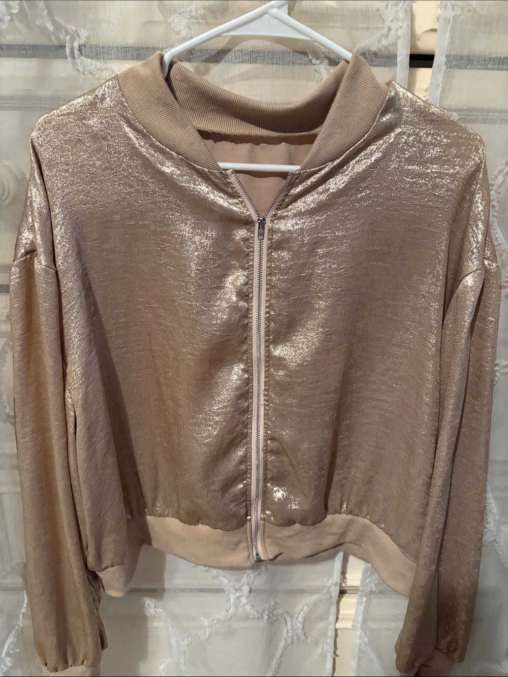 SHEIN Metallic gold  Bomber Jacket